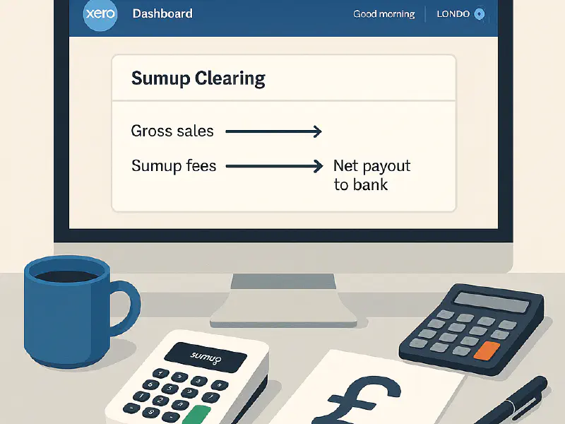 SumUp ↔ Xero (UK): bullet‑proof reconciliation and VAT on fees for trades featured image