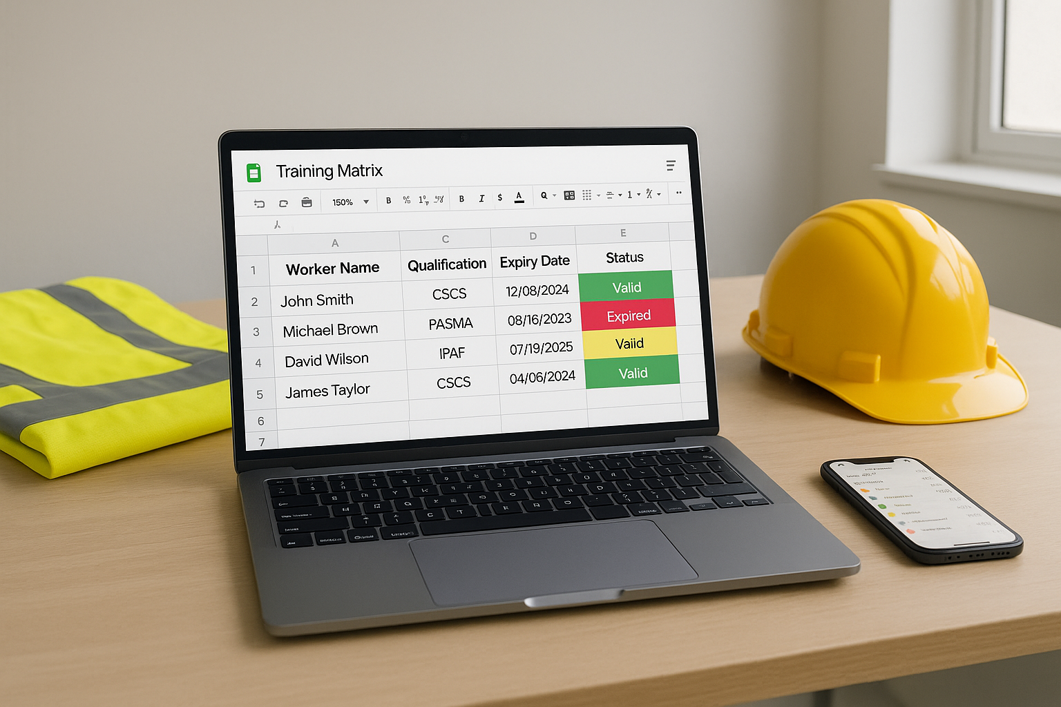 Training matrix template for construction: free Excel, CSCS and IPAF expiry reminders, and an automation you can copy featured image