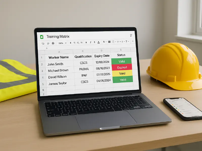 Training matrix template for construction: free Excel, CSCS and IPAF expiry reminders, and an automation you can copy featured image