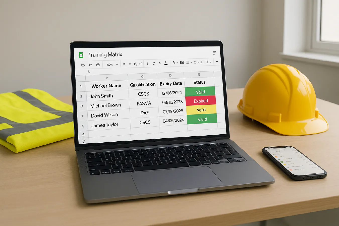 Training matrix template for construction: free Excel, CSCS and IPAF expiry reminders, and an automation you can copy featured image