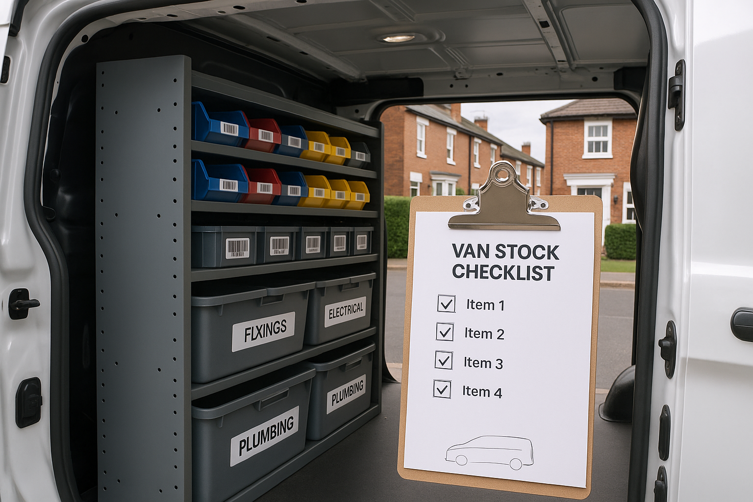 Van stock template for plumbers and electricians: free Google Sheet, barcode labels and a 30-minute setup featured image