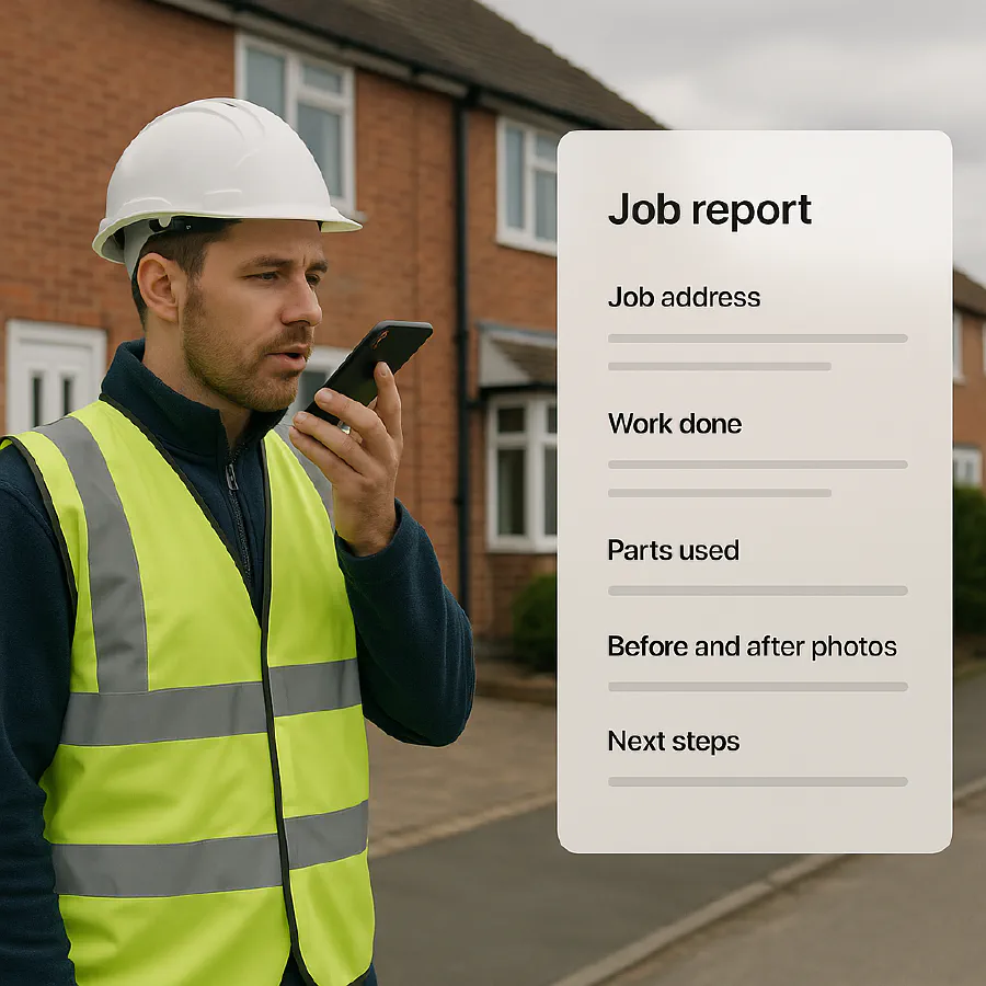 Voice notes to job report: step-by-step for trades with templates and tools featured image