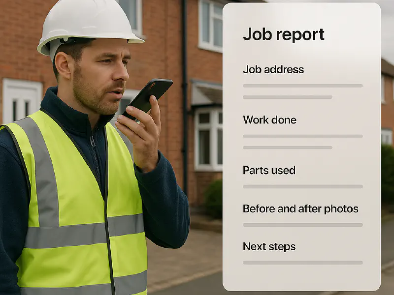 Voice notes to job report: step-by-step for trades with templates and tools featured image
