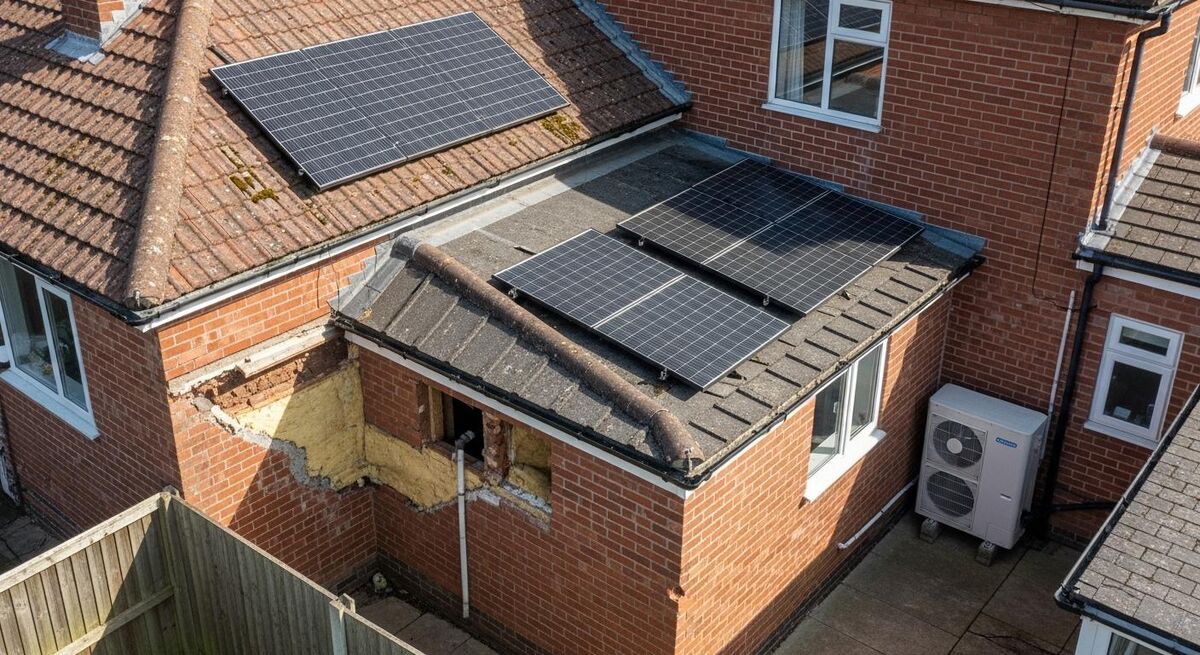 Energy efficiency installer working on a domestic property in the UK