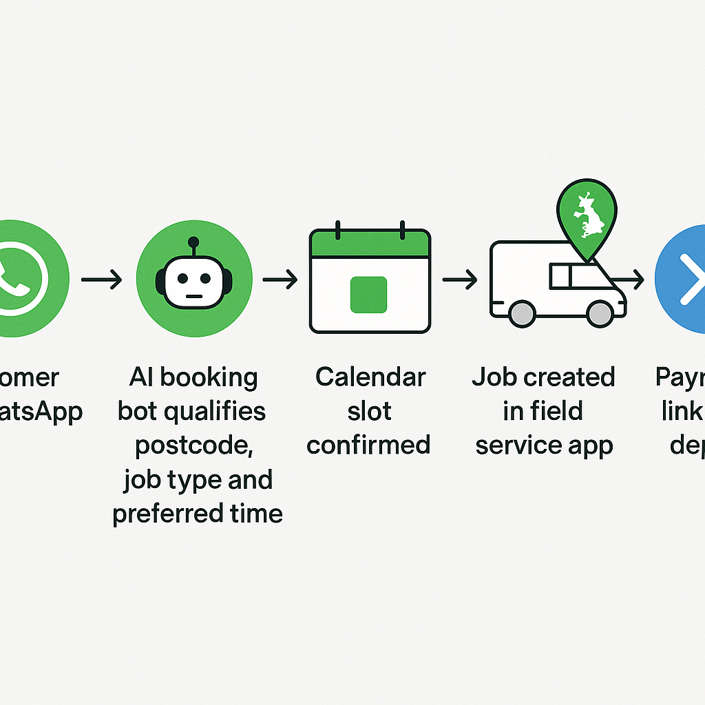 WhatsApp booking bot for trades: setup, costs and Xero deposit links featured image