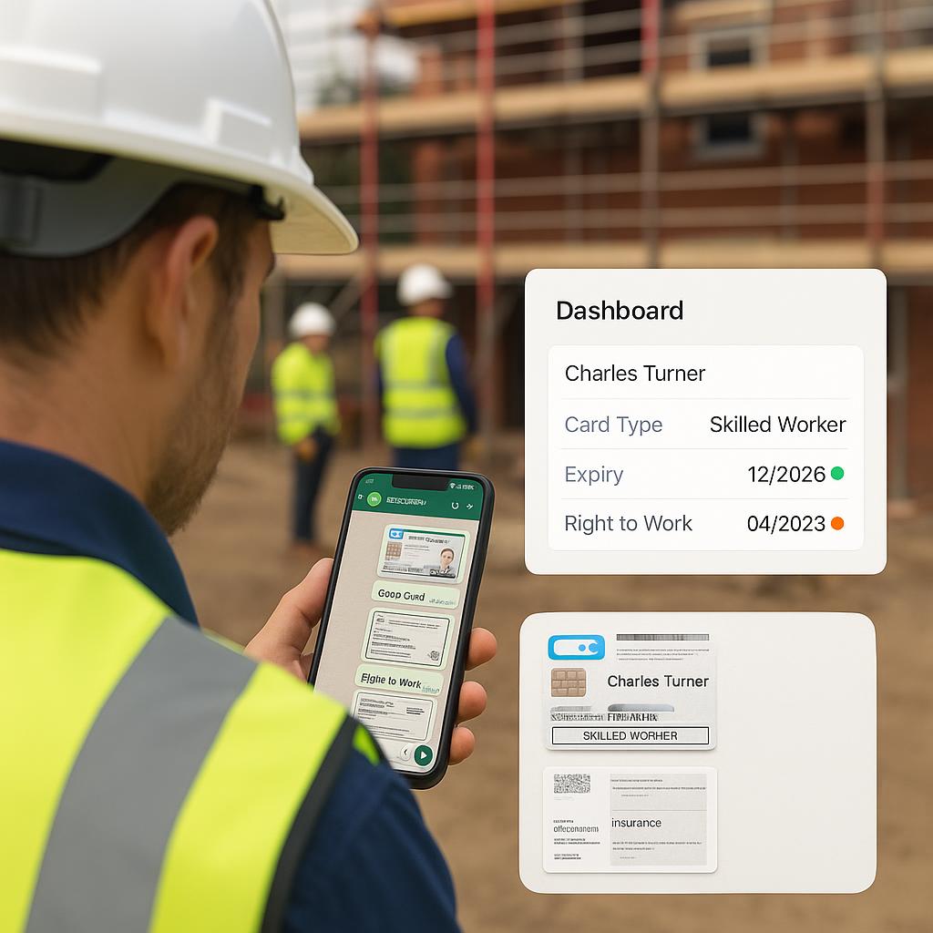 WhatsApp subcontractor compliance: fast setup that checks CSCS, right to work and insurance automatically featured image
