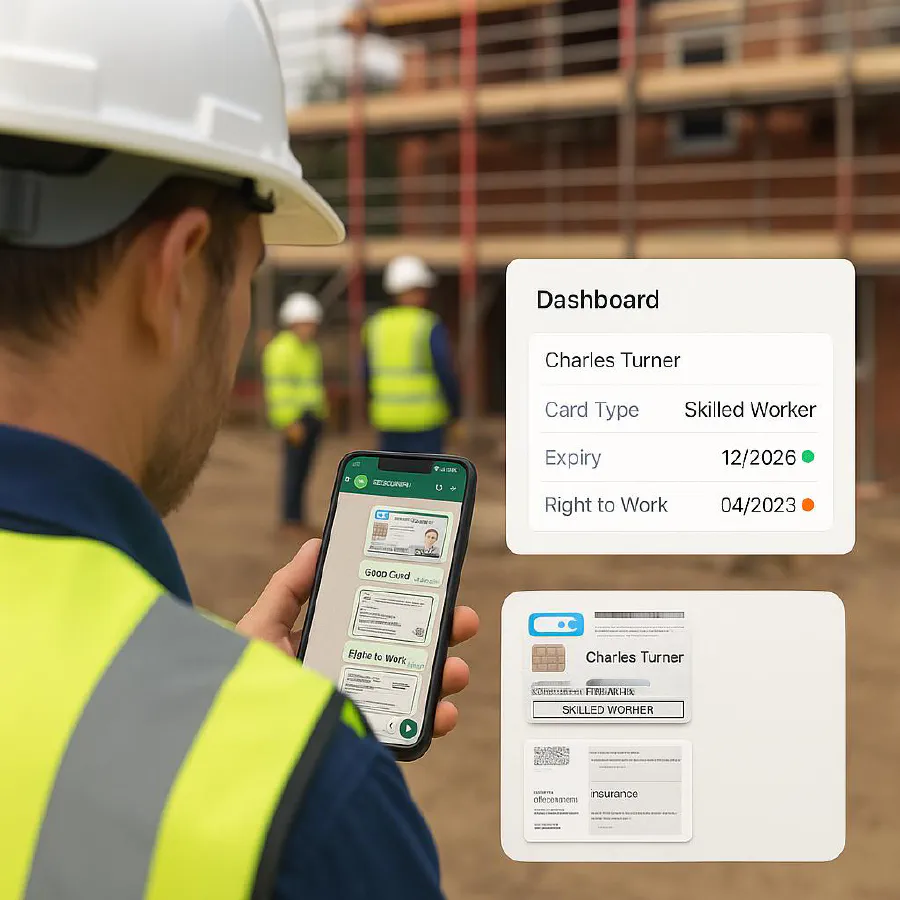 WhatsApp subcontractor compliance: fast setup that checks CSCS, right to work and insurance automatically featured image