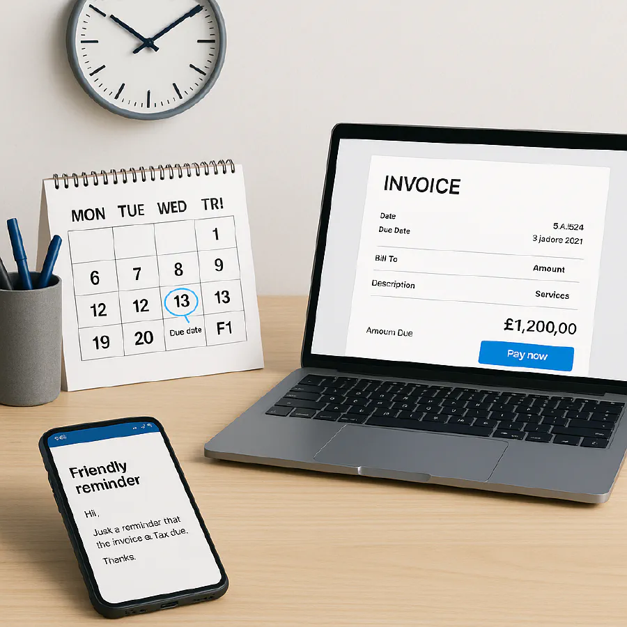 Xero invoice reminders UK: best settings, copyable chase emails and a 30‑minute weekly routine for trades featured image